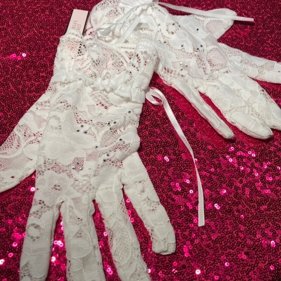 Victoria’s Secret Shine Costume Gloves Lingerie Bedroom Cosplay White Lace Y2K - Picture 12 of 17
